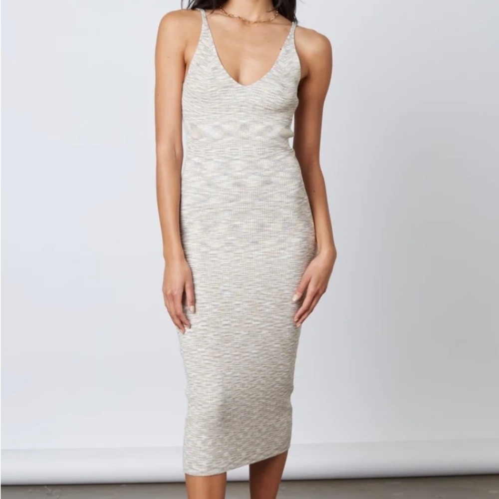 Gray Space Dye Midi Dress